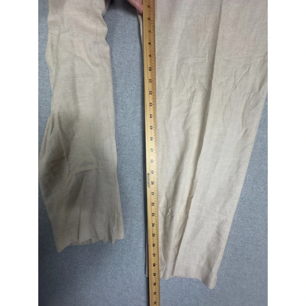 Linen Suit Blazer Pants 3XL 46x29 Cream Beige Straight Leg Summer Casual